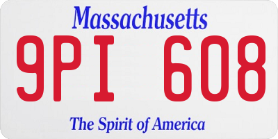 MA license plate 9PI608