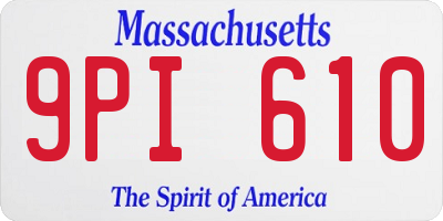 MA license plate 9PI610