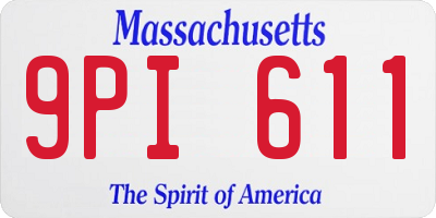 MA license plate 9PI611