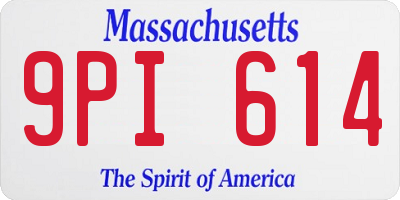 MA license plate 9PI614