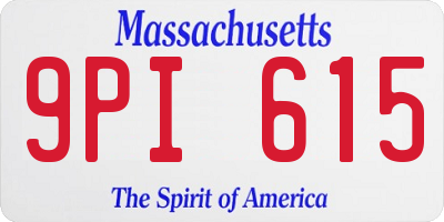 MA license plate 9PI615