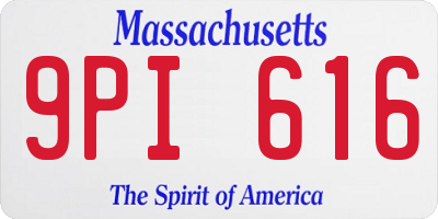 MA license plate 9PI616