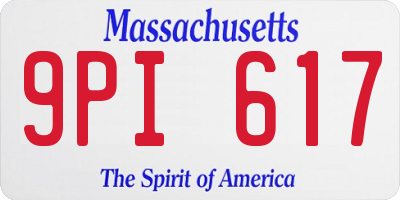 MA license plate 9PI617