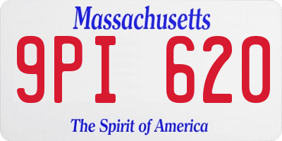 MA license plate 9PI620