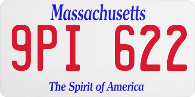 MA license plate 9PI622