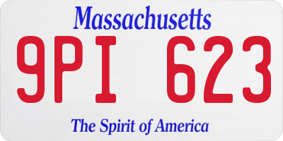 MA license plate 9PI623