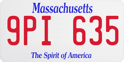 MA license plate 9PI635