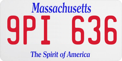 MA license plate 9PI636