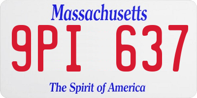 MA license plate 9PI637