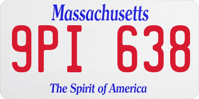 MA license plate 9PI638