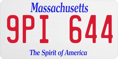MA license plate 9PI644