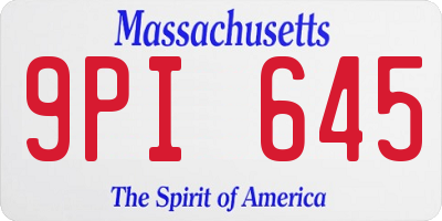 MA license plate 9PI645