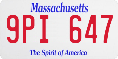 MA license plate 9PI647