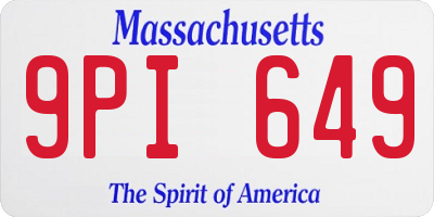 MA license plate 9PI649