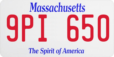 MA license plate 9PI650