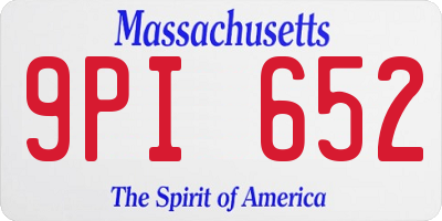 MA license plate 9PI652
