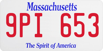 MA license plate 9PI653