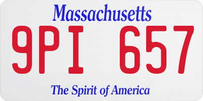 MA license plate 9PI657