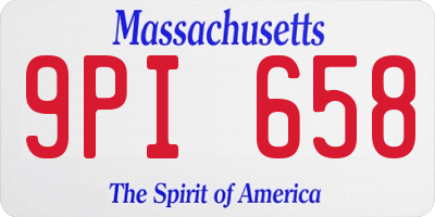 MA license plate 9PI658