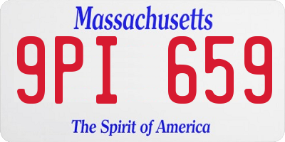MA license plate 9PI659
