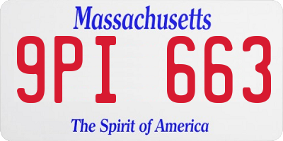 MA license plate 9PI663