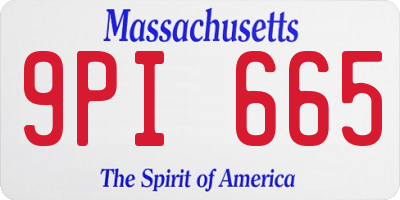 MA license plate 9PI665