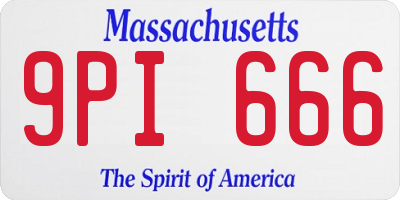MA license plate 9PI666