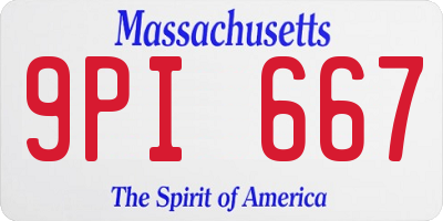MA license plate 9PI667