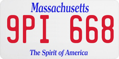 MA license plate 9PI668