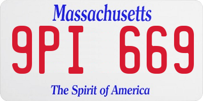 MA license plate 9PI669