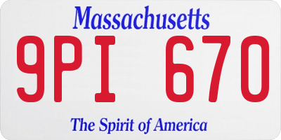 MA license plate 9PI670