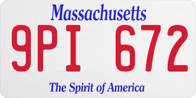 MA license plate 9PI672
