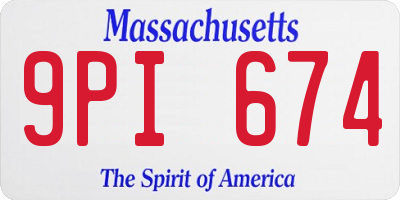 MA license plate 9PI674