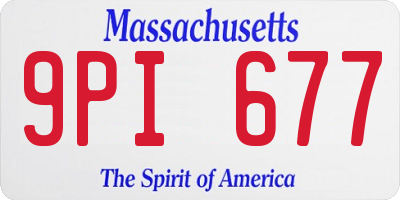 MA license plate 9PI677