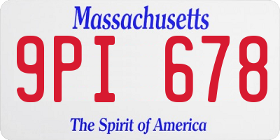 MA license plate 9PI678