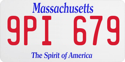 MA license plate 9PI679