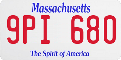 MA license plate 9PI680