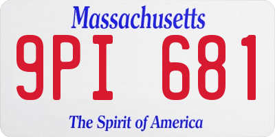 MA license plate 9PI681