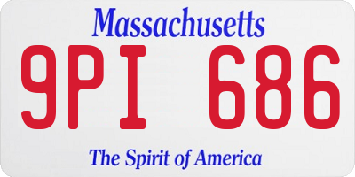 MA license plate 9PI686