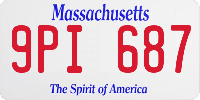 MA license plate 9PI687