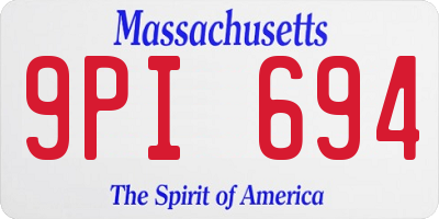 MA license plate 9PI694