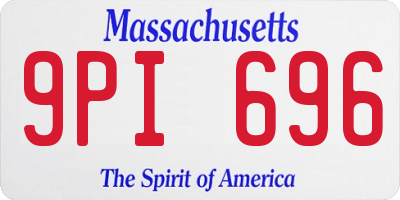 MA license plate 9PI696