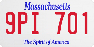 MA license plate 9PI701