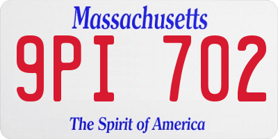 MA license plate 9PI702