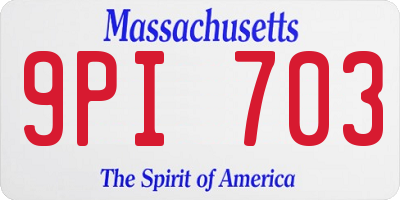 MA license plate 9PI703