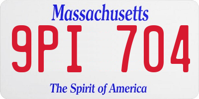 MA license plate 9PI704