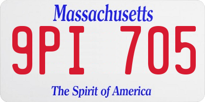 MA license plate 9PI705