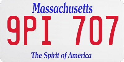MA license plate 9PI707