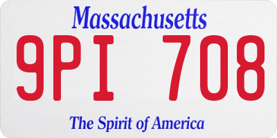 MA license plate 9PI708
