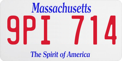 MA license plate 9PI714